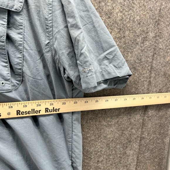 Columbia Shirt Men Large Gray Button Down PFG Fishing Omni Outdoors Vented Nylon - Picture 10 of 12